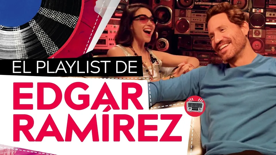 Édgar Ramírez conversando con Eloísa Maturén en el pódcast La Rocolera